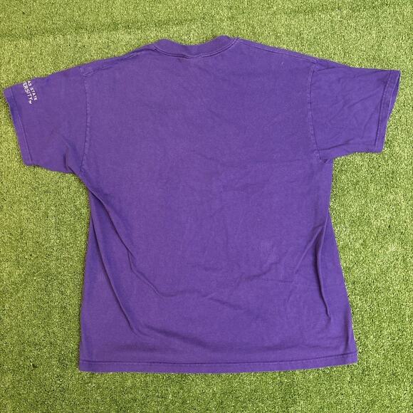 Purple Vintage Distressed Embroidered KSU Graphic Tee - Picture 2 of 5